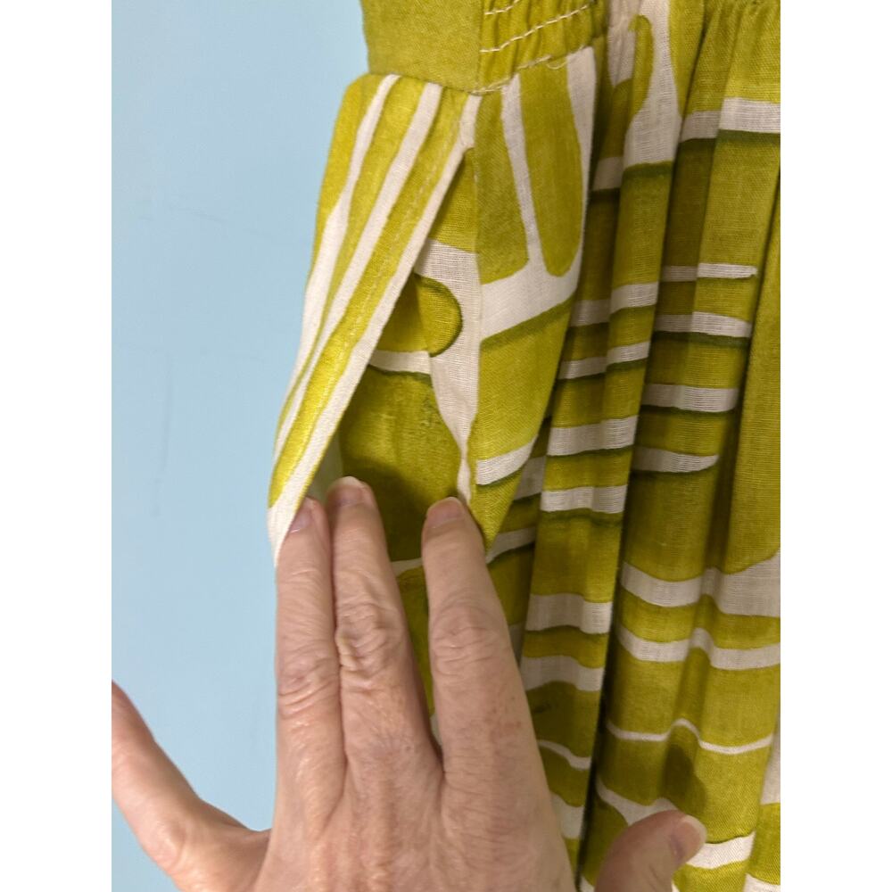 Christian Siriano Olive Green and Cream Midi Skirt - Picture 4 of 6